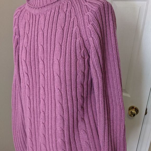 Vintage cable knit chunky pink sweater - Picture 7 of 10